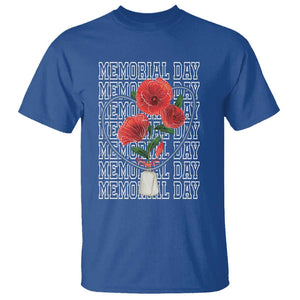 Decoration Day T Shirt Memorial Day Red Poppy Flower TS11 Royal Blue Print Your Wear