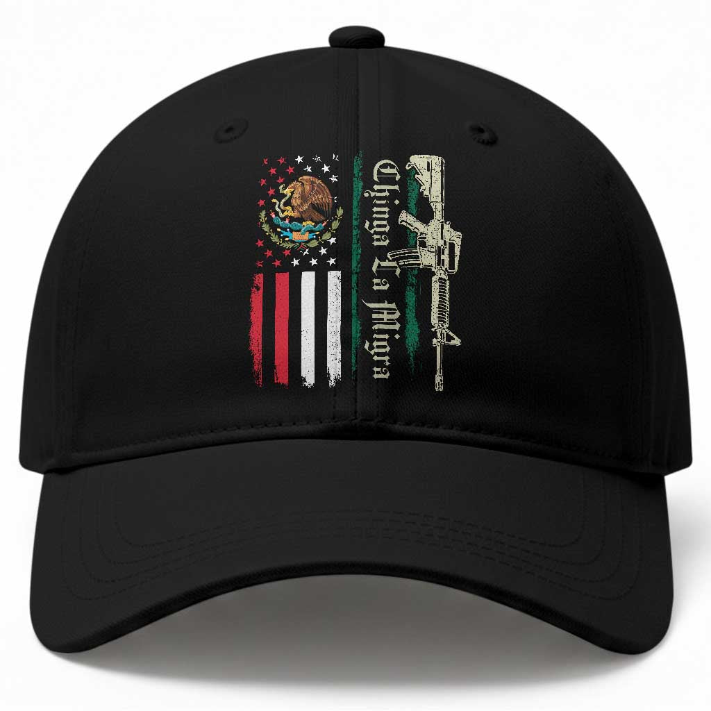 Funny Chinga La Migra Baseball Cap Gun Vintage Mexican Flag TS11 Print Your Wear