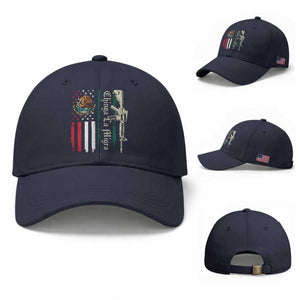 Funny Chinga La Migra Baseball Cap Gun Vintage Mexican Flag TS11 Baseball Cap Universal Fit Navy Print Your Wear