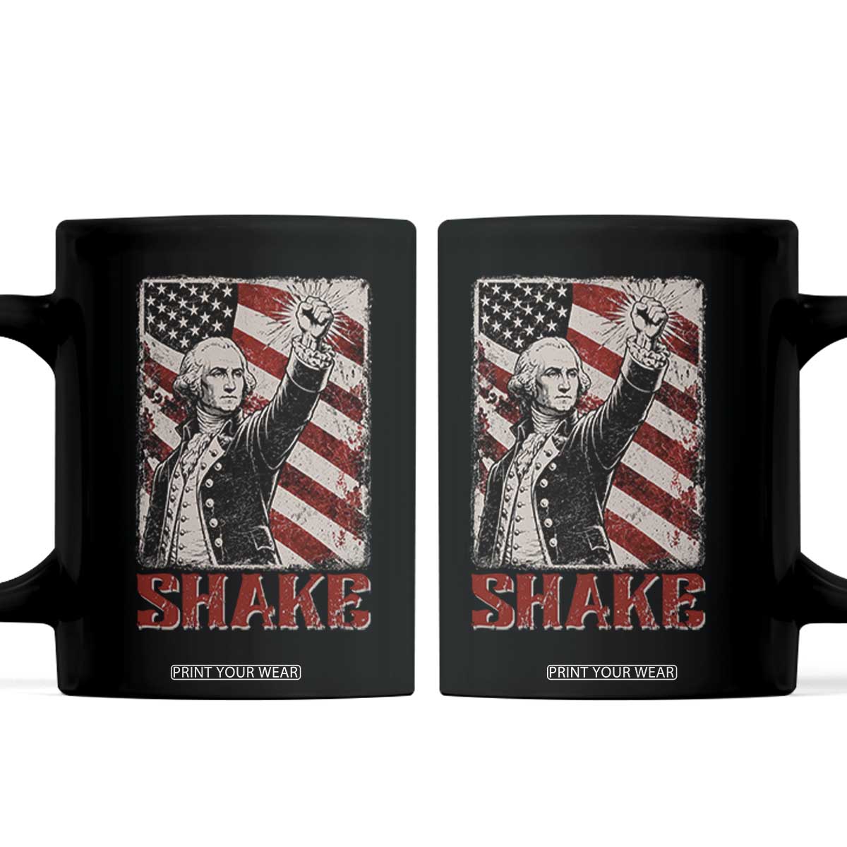 Shake And Bake George Washington 4th of July Couple Matching Coffee Mug TS11 Black Print Your Wear