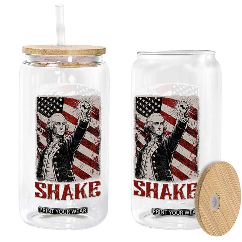 Shake And Bake George Washington 4th of July Couple Matching Glass Can TS11 Print Your Wear