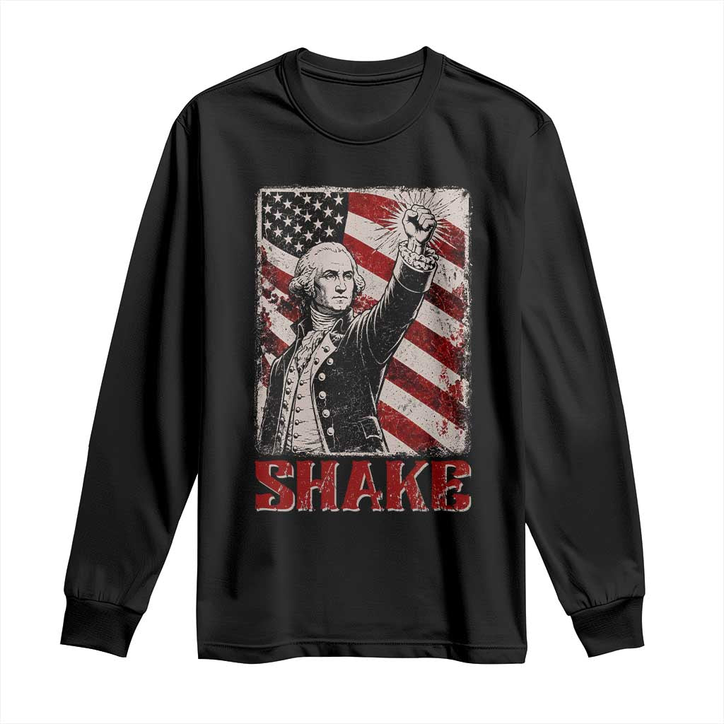 Shake And Bake George Washington 4th of July Couple Matching Long Sleeve Shirt TS11 Black Print Your Wear