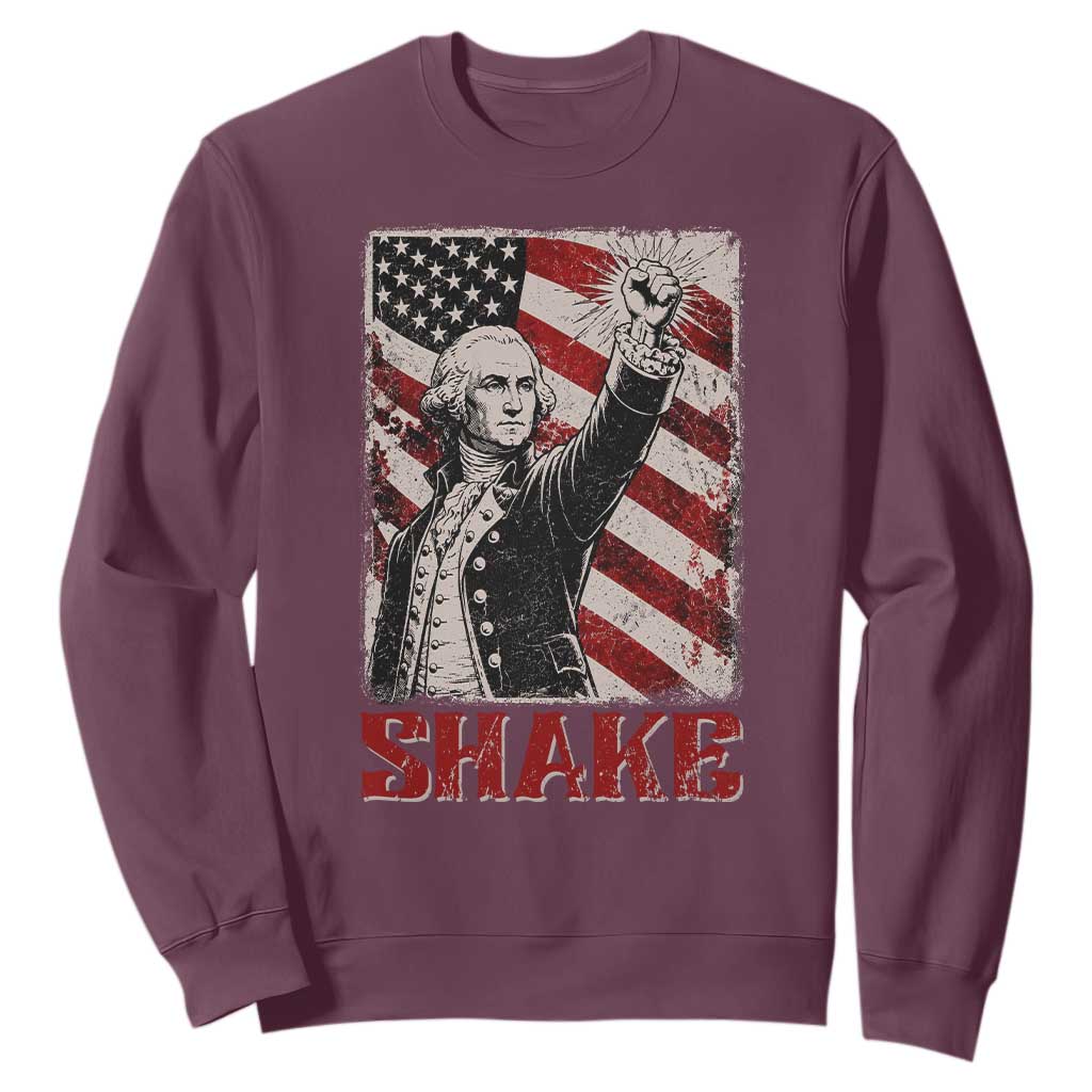 Shake And Bake George Washington 4th of July Couple Matching Sweatshirt TS11 Maroon Print Your Wear