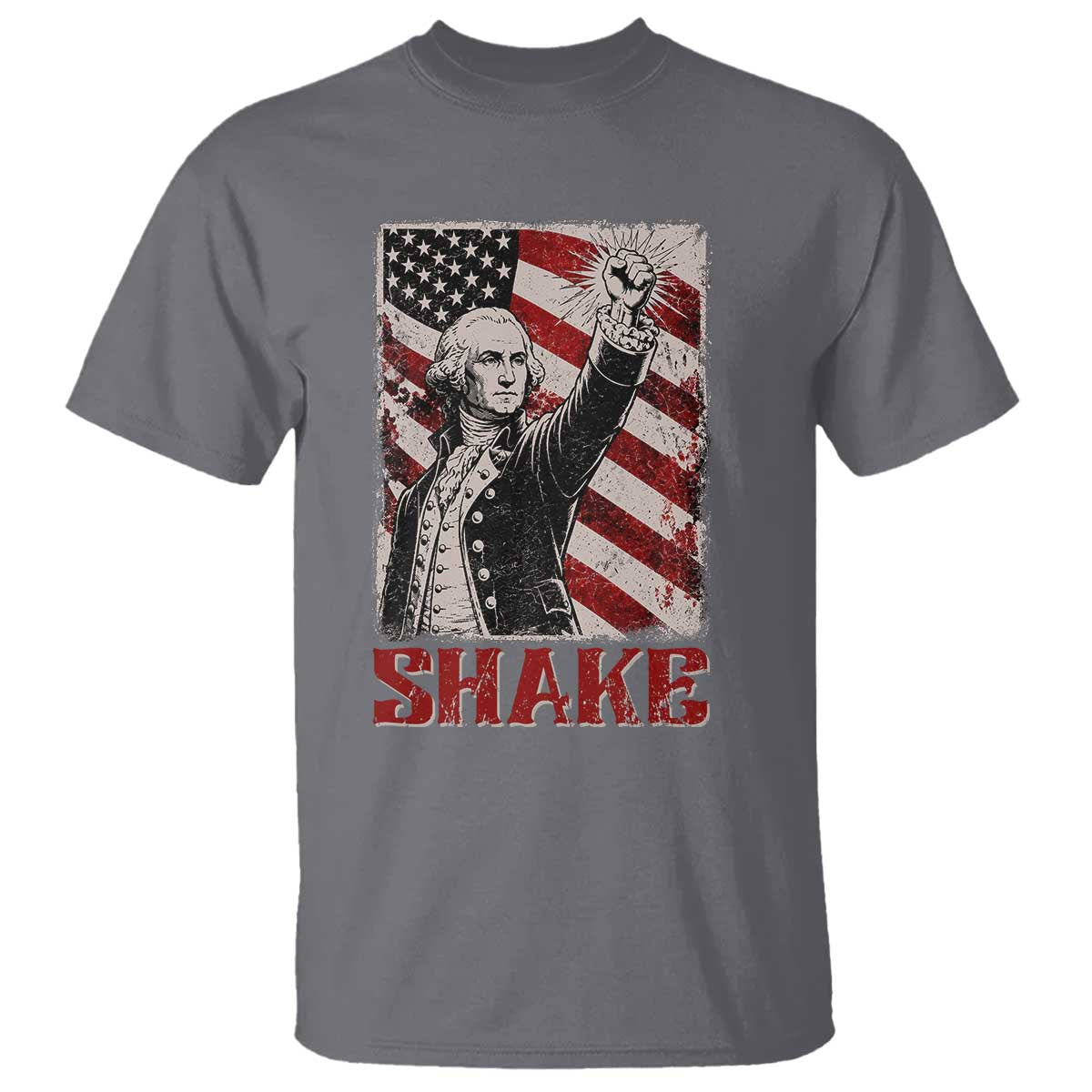 Shake And Bake George Washington 4th of July Couple Matching T Shirt TS11 Charcoal Print Your Wear
