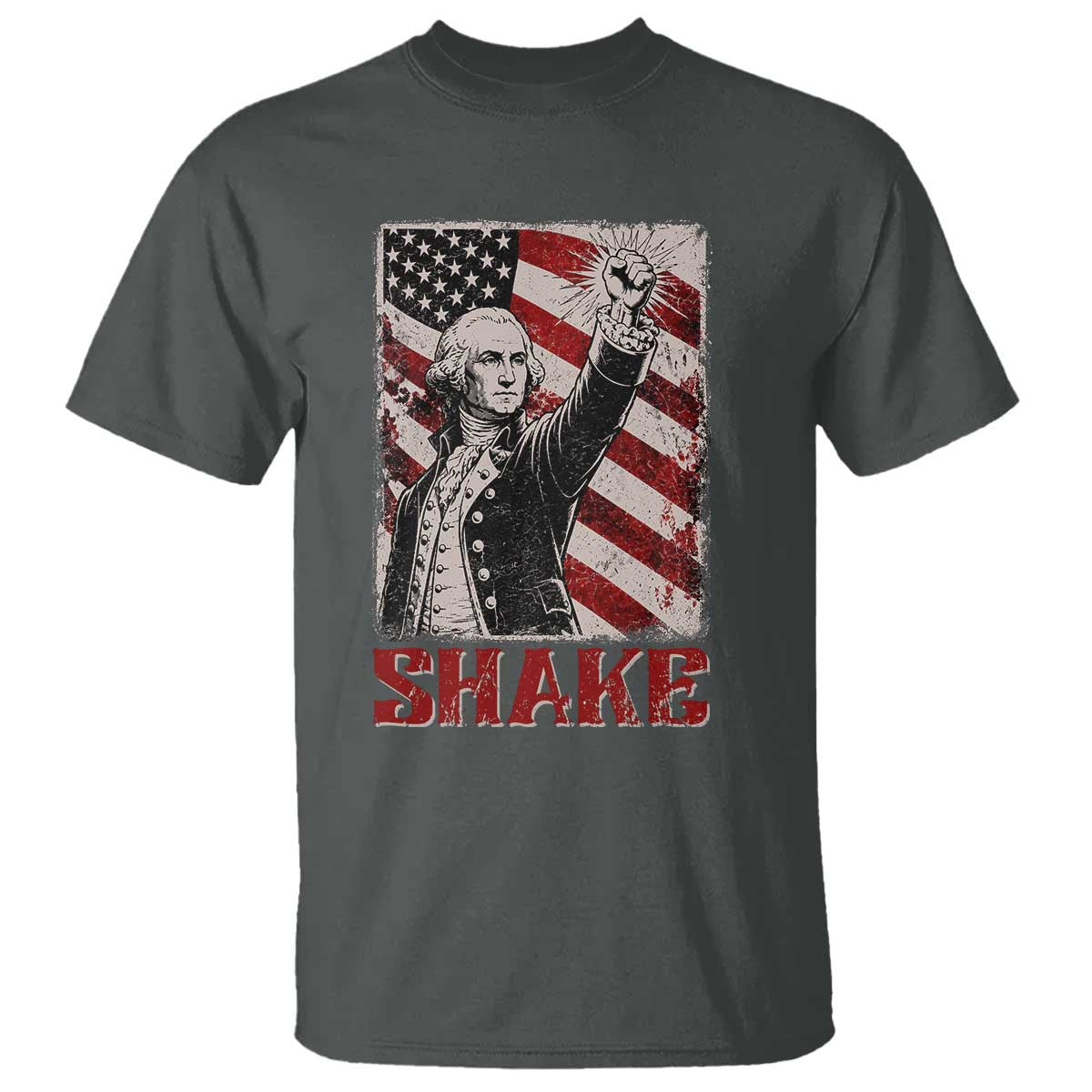 Shake And Bake George Washington 4th of July Couple Matching T Shirt TS11 Dark Heather Print Your Wear