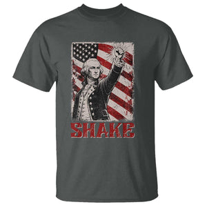 Shake And Bake George Washington 4th of July Couple Matching T Shirt TS11 Dark Heather Print Your Wear
