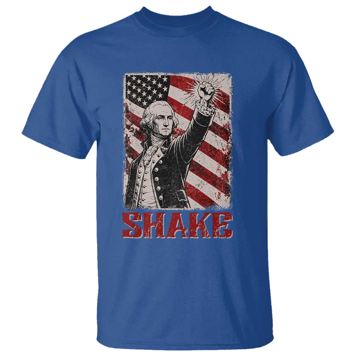 Shake And Bake George Washington 4th of July Couple Matching T Shirt TS11 Royal Blue Print Your Wear