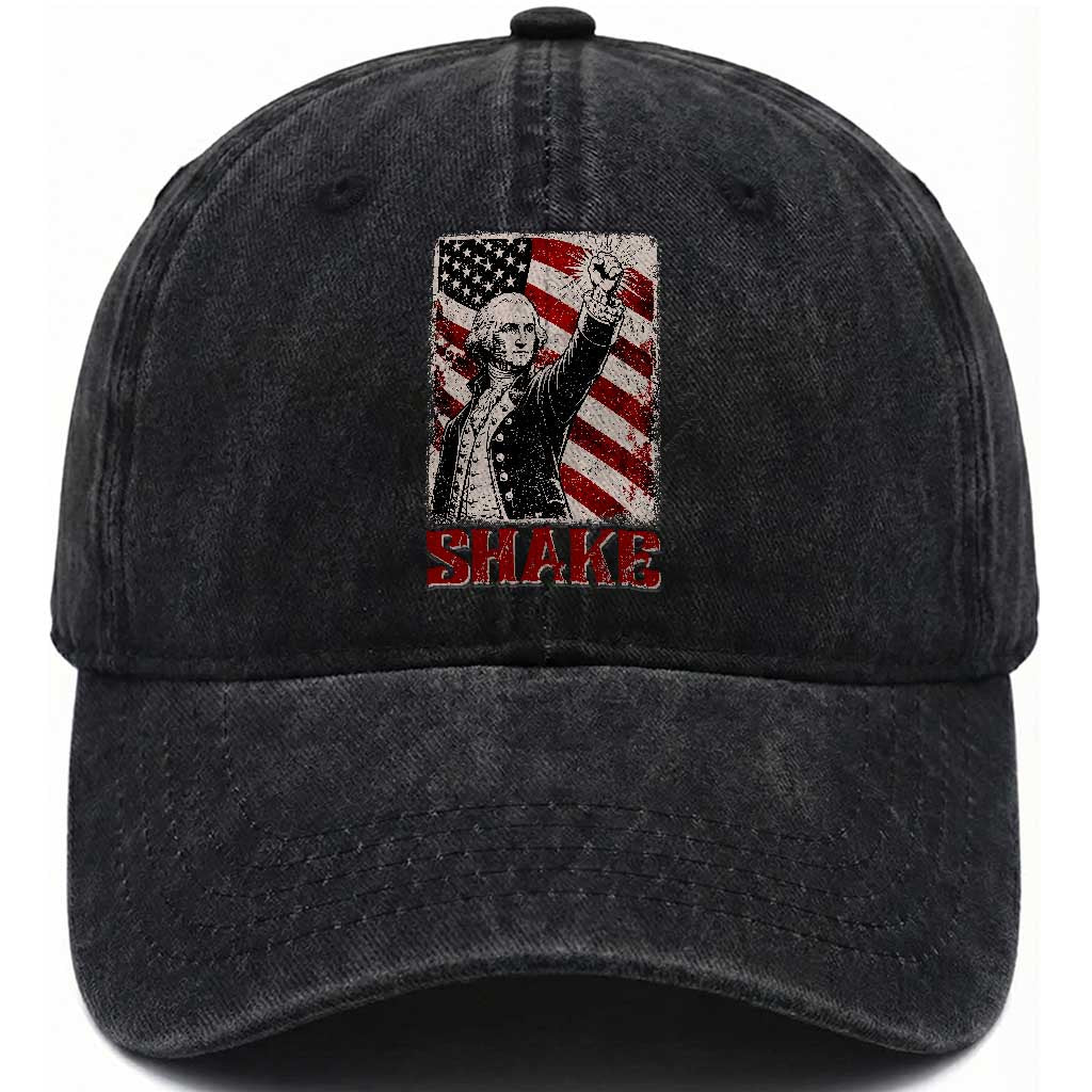 Shake And Bake George Washington 4th of July Couple Matching Washed Cotton Baseball Cap TS11 Print Your Wear