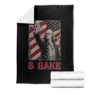 Shake And Bake Benjamin Franklin 4th of July Couple Matching Throw Blanket TS11 Black Print Your Wear