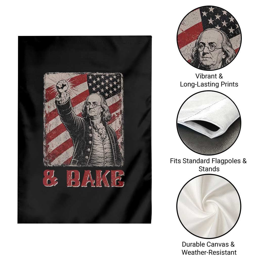Shake And Bake Benjamin Franklin 4th of July Couple Matching Garden Flag TS11 Print Your Wear