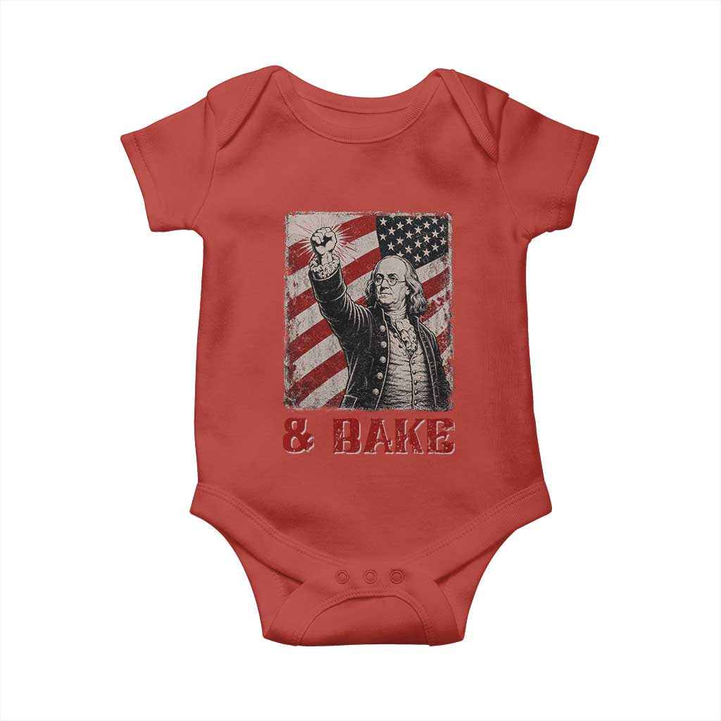 Shake And Bake Benjamin Franklin 4th of July Couple Matching Baby Onesie TS11 Red Print Your Wear