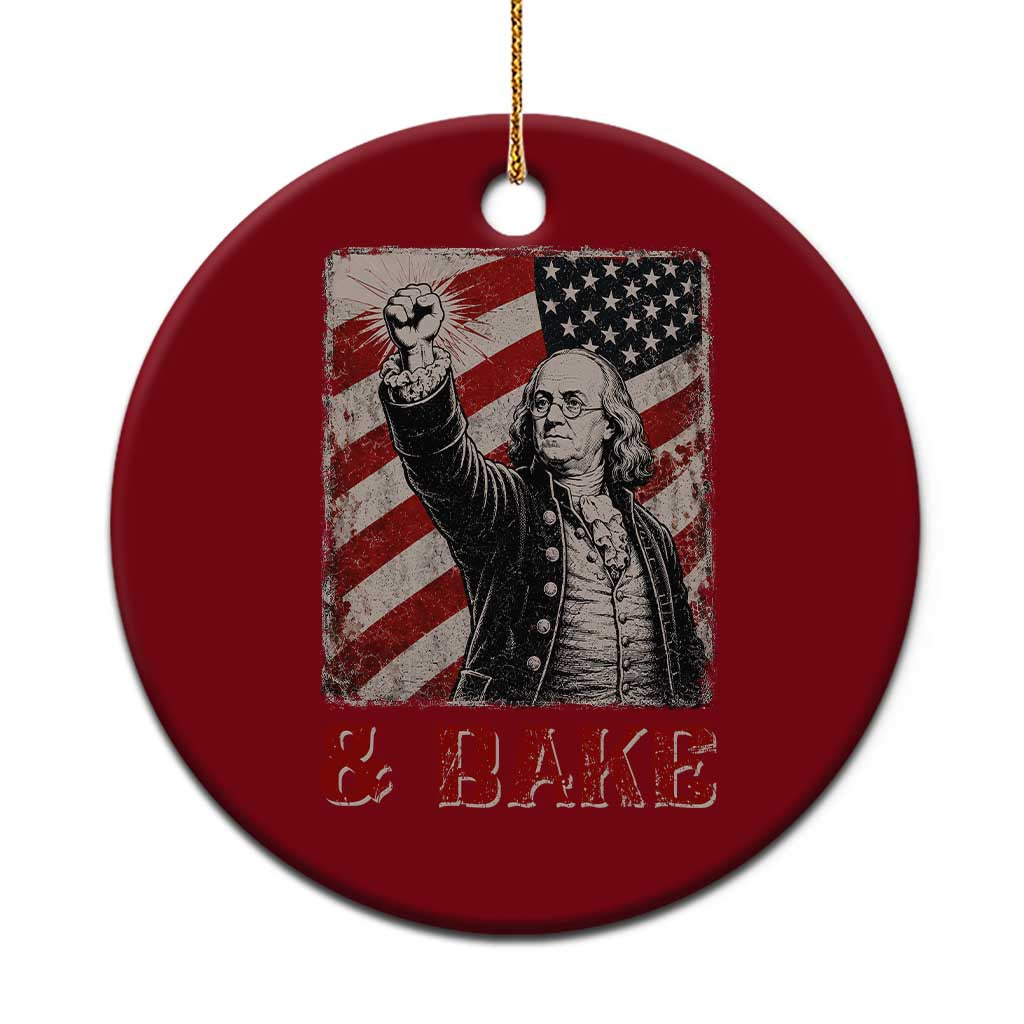Shake And Bake Benjamin Franklin 4th of July Couple Matching Ceramic Ornament TS11 1pc Red Print Your Wear