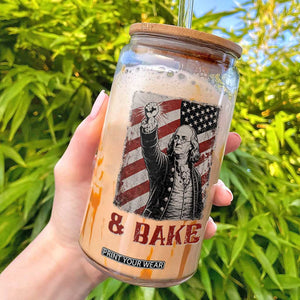 Shake And Bake Benjamin Franklin 4th of July Couple Matching Glass Can TS11 Black Print Your Wear