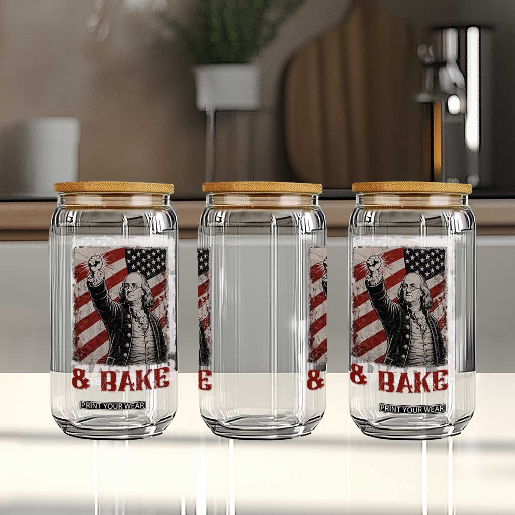 Shake And Bake Benjamin Franklin 4th of July Couple Matching Glass Can TS11 Print Your Wear
