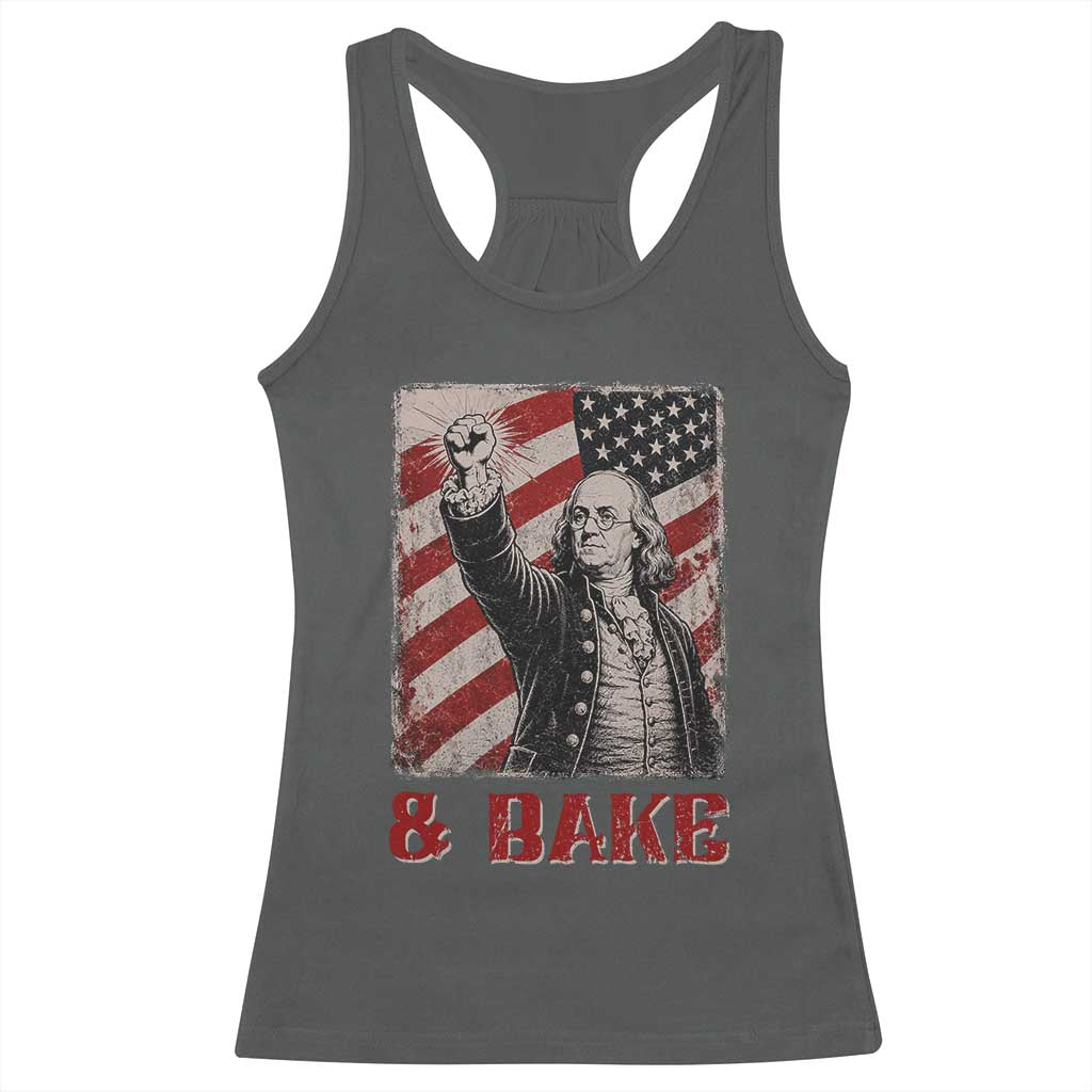 Shake And Bake Benjamin Franklin 4th of July Couple Matching Racerback Tank Top TS11 Dark Heather Print Your Wear