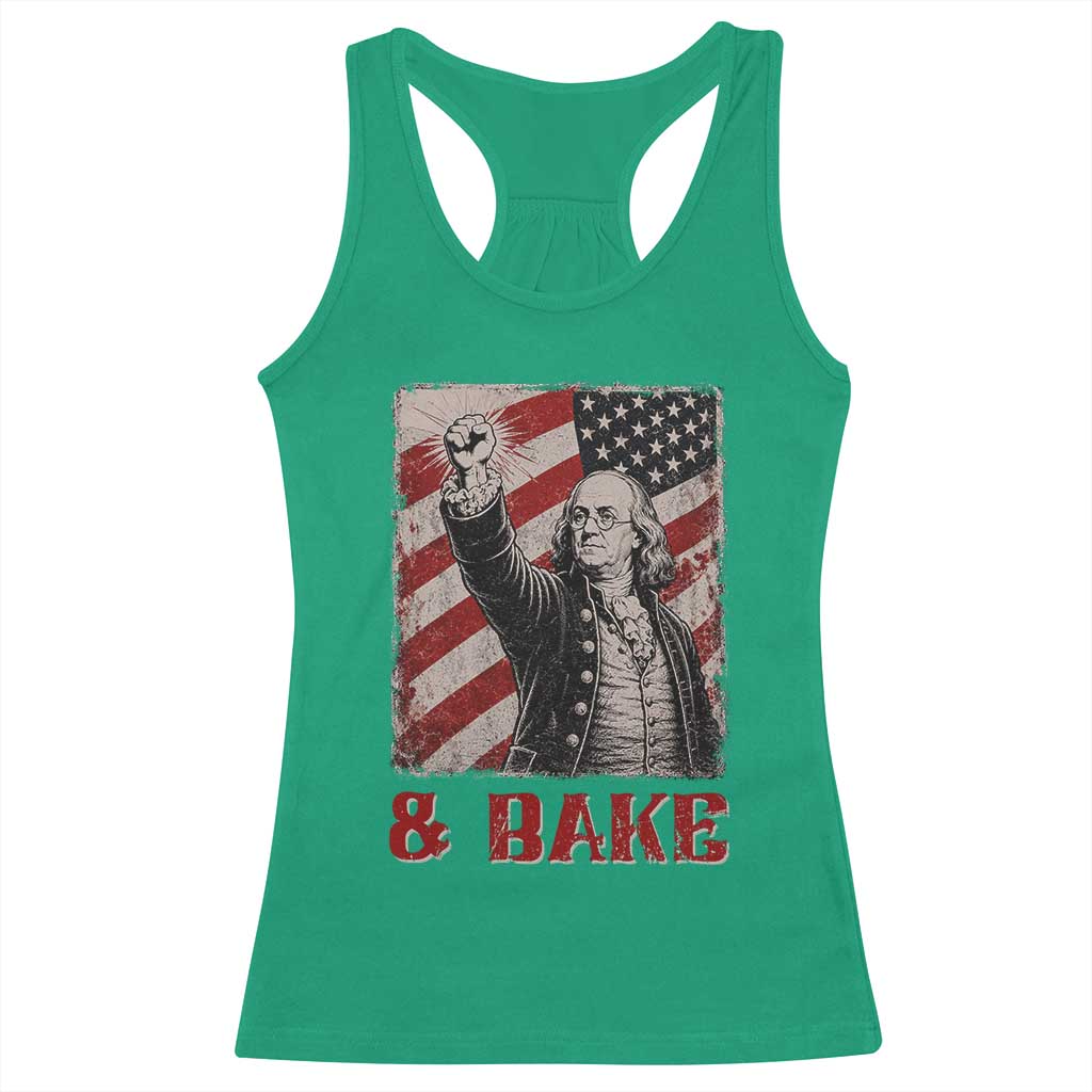 Shake And Bake Benjamin Franklin 4th of July Couple Matching Racerback Tank Top TS11 Irish Green Print Your Wear