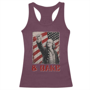 Shake And Bake Benjamin Franklin 4th of July Couple Matching Racerback Tank Top TS11 Maroon Print Your Wear
