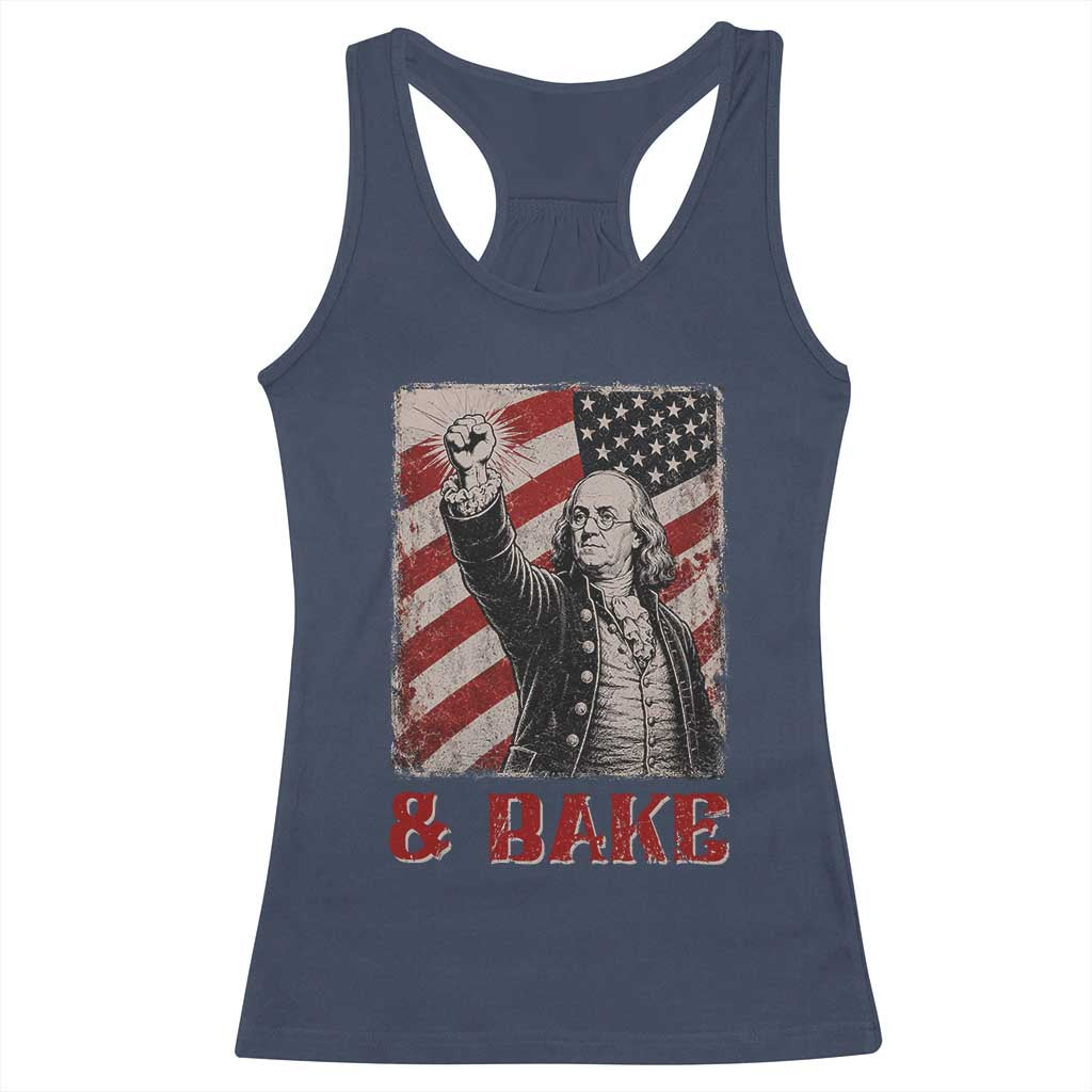 Shake And Bake Benjamin Franklin 4th of July Couple Matching Racerback Tank Top TS11 Navy Print Your Wear