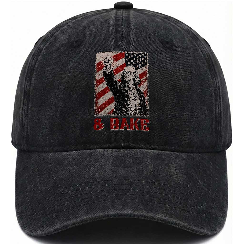 Shake And Bake Benjamin Franklin 4th of July Couple Matching Washed Cotton Baseball Cap TS11 Print Your Wear