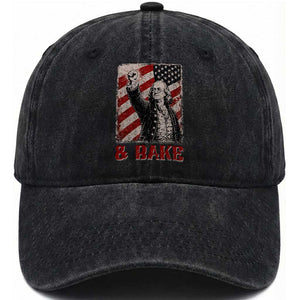 Shake And Bake Benjamin Franklin 4th of July Couple Matching Washed Cotton Baseball Cap TS11 Print Your Wear