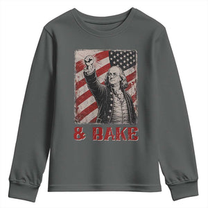 Shake And Bake Benjamin Franklin 4th of July Couple Matching Youth Sweatshirt TS11 Dark Heather Print Your Wear