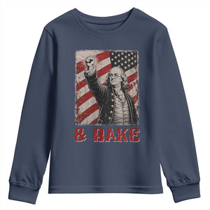 Shake And Bake Benjamin Franklin 4th of July Couple Matching Youth Sweatshirt TS11 Navy Print Your Wear