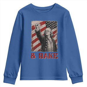 Shake And Bake Benjamin Franklin 4th of July Couple Matching Youth Sweatshirt TS11 Royal Blue Print Your Wear
