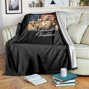 Declaration Daddies Funny 4th of July Founding Fathers Throw Blanket Vintage Betsy Ross Flag TS11 Print Your Wear