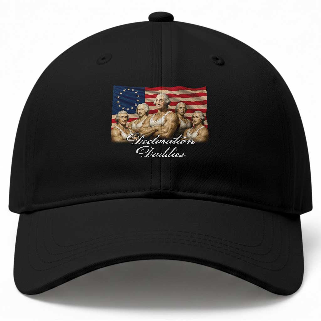 Declaration Daddies Funny 4th of July Founding Fathers Baseball Cap Vintage Betsy Ross Flag TS11 Print Your Wear