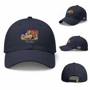 Declaration Daddies Funny 4th of July Founding Fathers Baseball Cap Vintage Betsy Ross Flag TS11 Baseball Cap Universal Fit Navy Print Your Wear