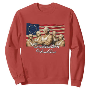 Declaration Daddies Funny 4th of July Founding Fathers Sweatshirt Vintage Betsy Ross Flag TS11 Red Print Your Wear