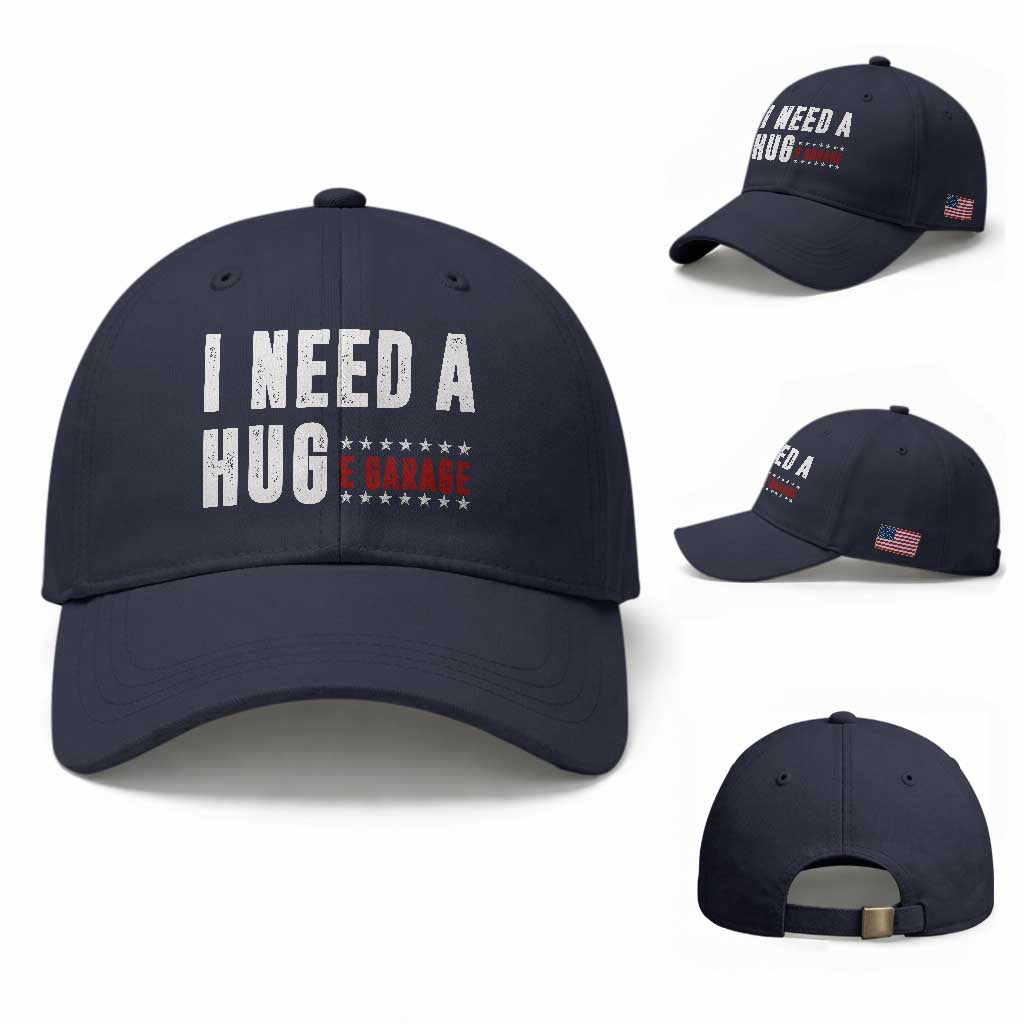 I Need A Huge Garage Funny Mechanic Baseball Cap Car Enthusiast TS11 Baseball Cap Universal Fit Navy Print Your Wear