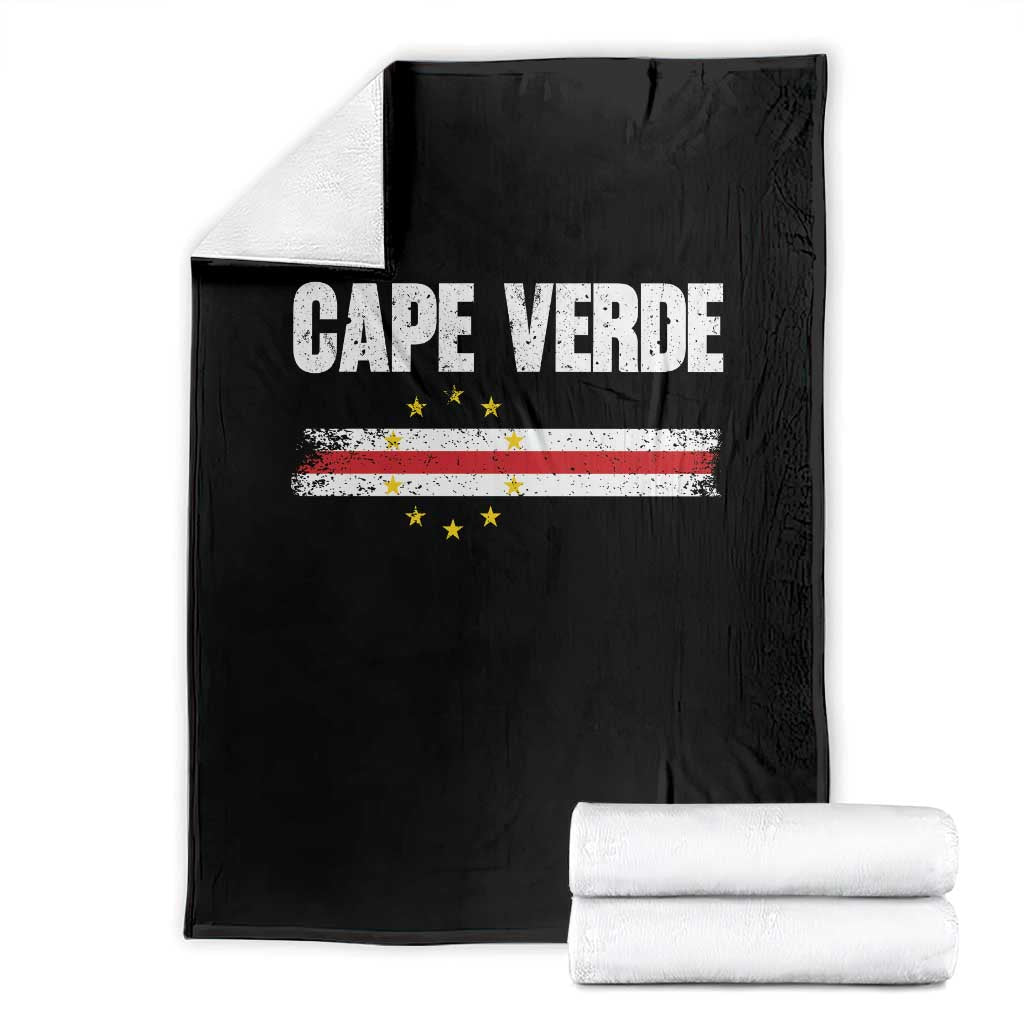 Cape Verde Pride Vintage Cape Verdean Flag 10 Stars Throw Blanket TS11 Black Print Your Wear