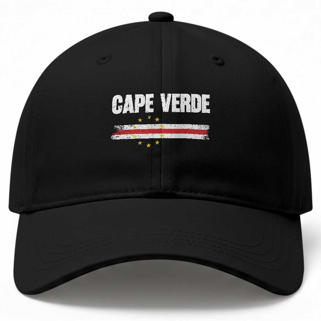 Cape Verde Pride Vintage Cape Verdean Flag 10 Stars Baseball Cap TS11 Print Your Wear