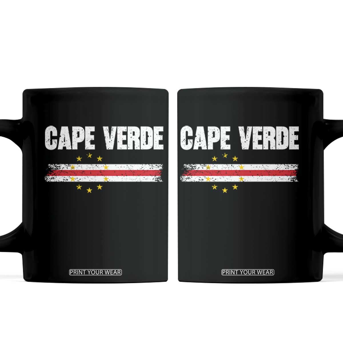 Cape Verde Pride Vintage Cape Verdean Flag 10 Stars Coffee Mug TS11 Black Print Your Wear
