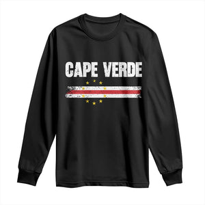 Cape Verde Pride Vintage Cape Verdean Flag 10 Stars Long Sleeve Shirt TS11 Black Print Your Wear