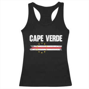 Cape Verde Pride Vintage Cape Verdean Flag 10 Stars Racerback Tank Top TS11 Black Print Your Wear