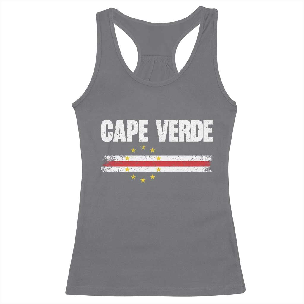 Cape Verde Pride Vintage Cape Verdean Flag 10 Stars Racerback Tank Top TS11 Charcoal Print Your Wear