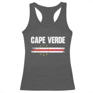 Cape Verde Pride Vintage Cape Verdean Flag 10 Stars Racerback Tank Top TS11 Dark Heather Print Your Wear