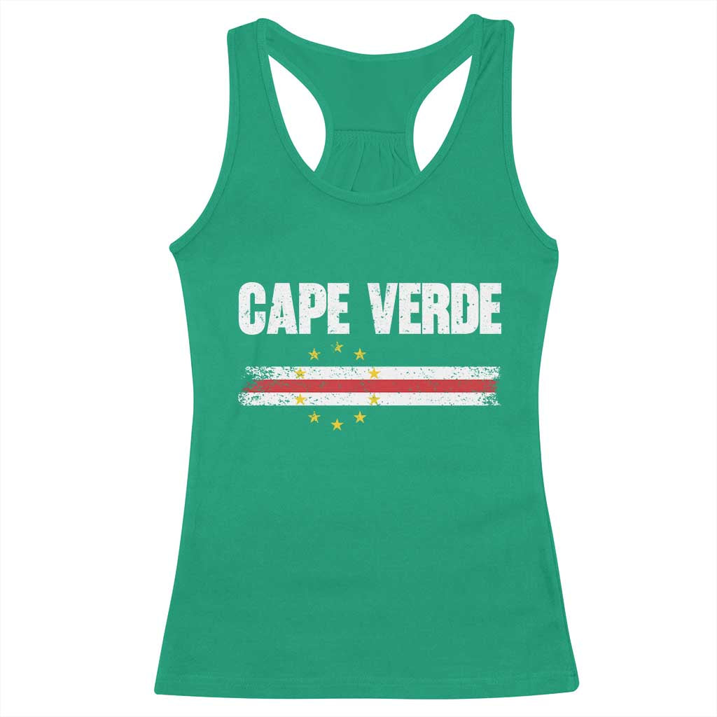 Cape Verde Pride Vintage Cape Verdean Flag 10 Stars Racerback Tank Top TS11 Irish Green Print Your Wear