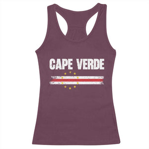 Cape Verde Pride Vintage Cape Verdean Flag 10 Stars Racerback Tank Top TS11 Maroon Print Your Wear