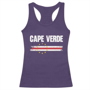 Cape Verde Pride Vintage Cape Verdean Flag 10 Stars Racerback Tank Top TS11 Purple Print Your Wear