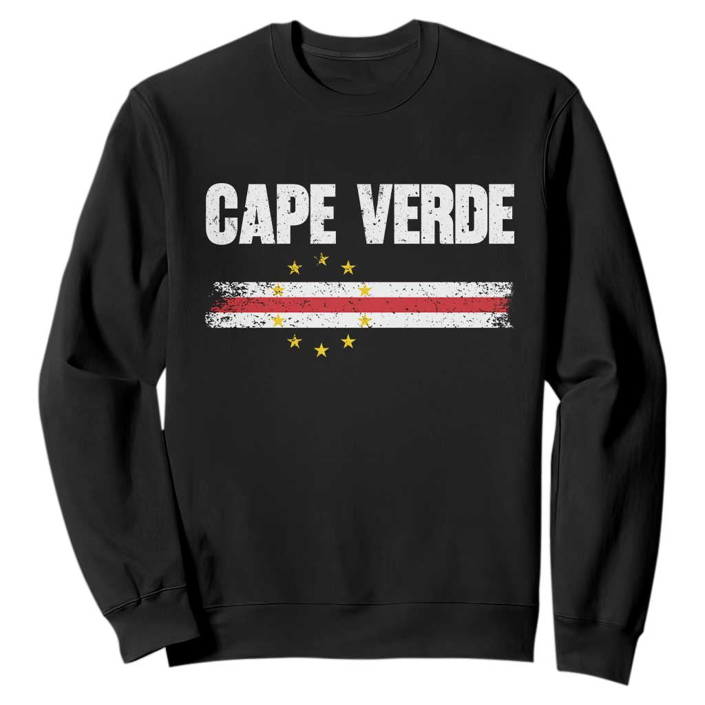 Cape Verde Pride Vintage Cape Verdean Flag 10 Stars Sweatshirt TS11 Black Print Your Wear