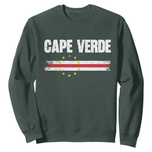 Cape Verde Pride Vintage Cape Verdean Flag 10 Stars Sweatshirt TS11 Dark Forest Green Print Your Wear