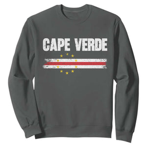 Cape Verde Pride Vintage Cape Verdean Flag 10 Stars Sweatshirt TS11 Dark Heather Print Your Wear