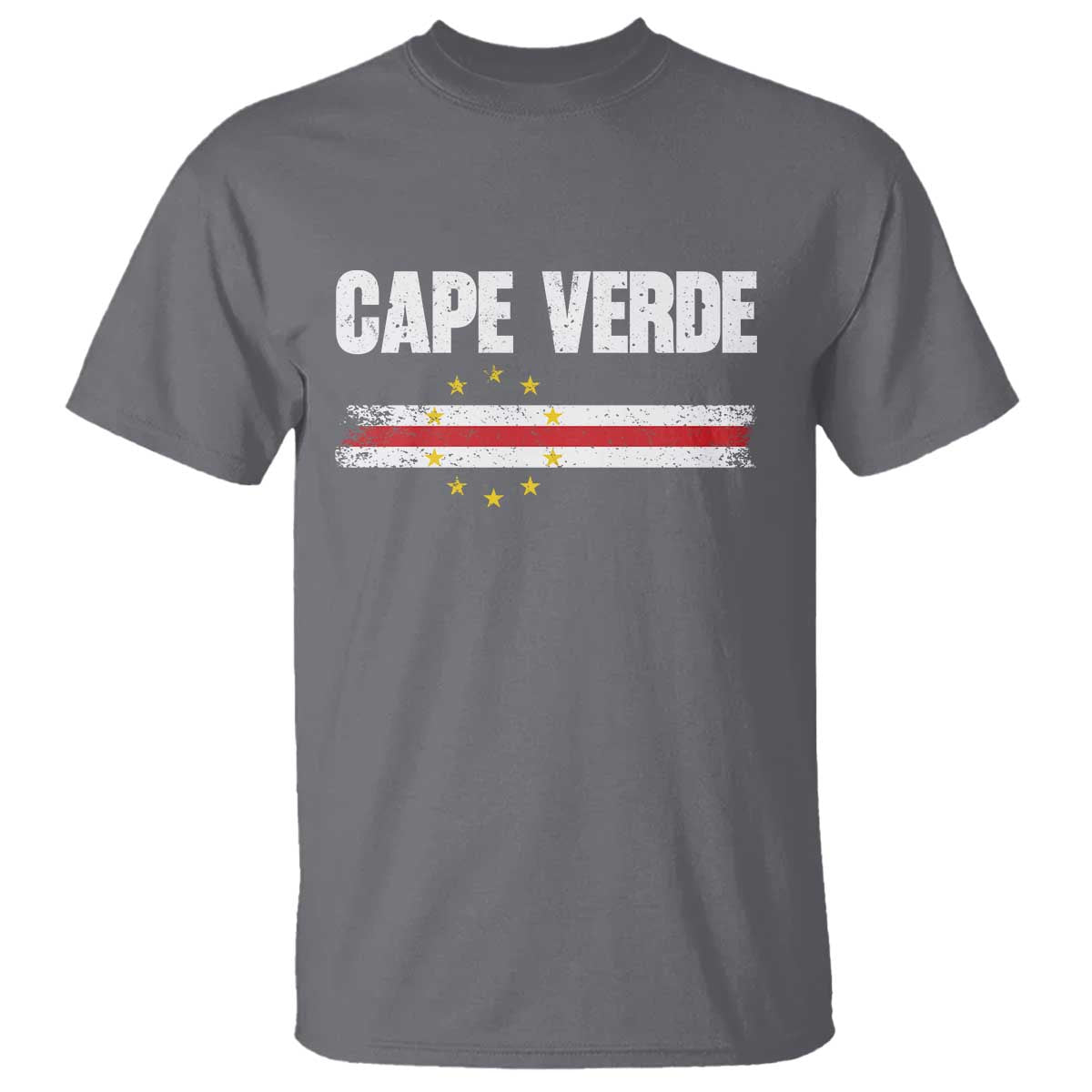 Cape Verde Pride Vintage Cape Verdean Flag 10 Stars T Shirt TS11 Charcoal Print Your Wear