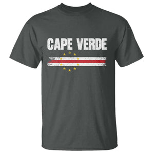 Cape Verde Pride Vintage Cape Verdean Flag 10 Stars T Shirt TS11 Dark Heather Print Your Wear