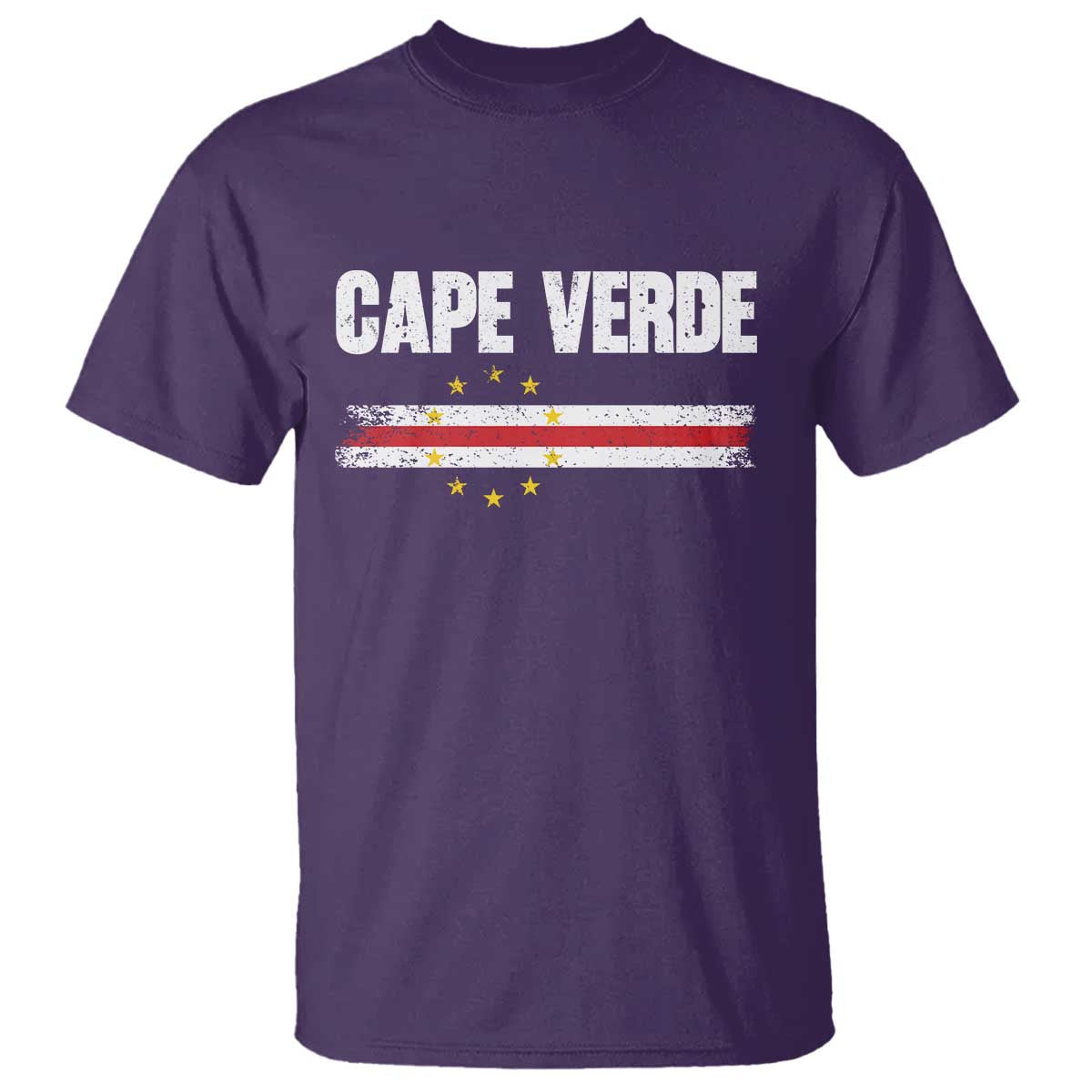 Cape Verde Pride Vintage Cape Verdean Flag 10 Stars T Shirt TS11 Purple Print Your Wear