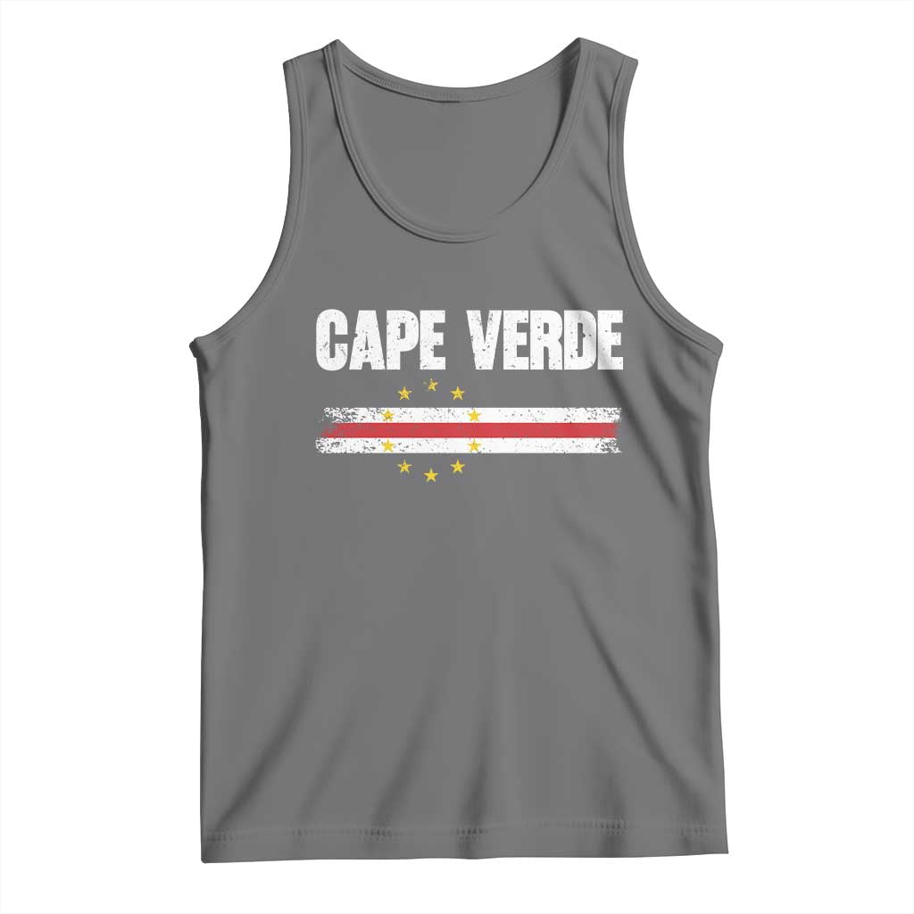 Cape Verde Pride Vintage Cape Verdean Flag 10 Stars Tank Top TS11 Black Heather Print Your Wear
