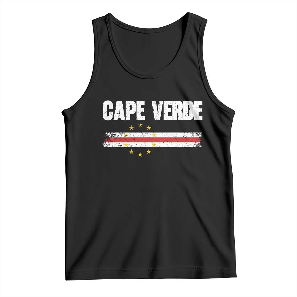 Cape Verde Pride Vintage Cape Verdean Flag 10 Stars Tank Top TS11 Black Print Your Wear